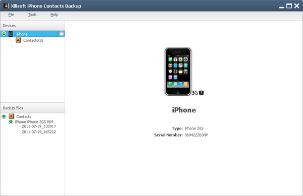 Xilisoft iPhone Contacts Backup