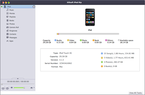 Display the iPod device info